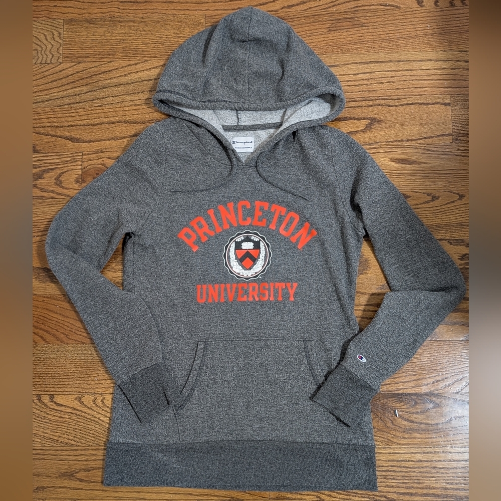 Champion Princeton University Women's Gray Hoodie Sweater, Size S
